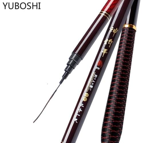YUBOSHI Super Hard Super Light Carbon Fiber 28 Power Hand Fishing Pole Telescopic Fishing Rod 2.7-7.2M Stream Rod 2020 New