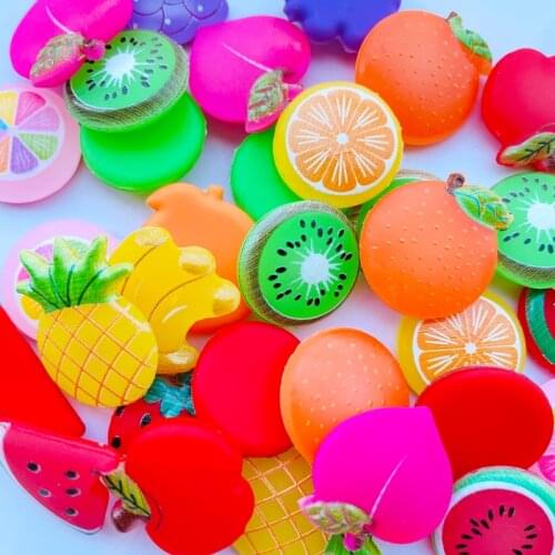 10 New Kawaii Soft Glue Cartoon Fruit Mixed Flat DIY Crafts Scrapbook Hair Bow Center Accessories Embellishment A26