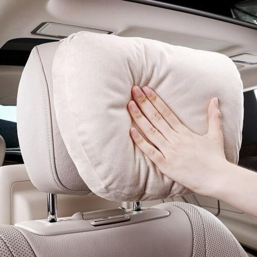 2Pcs/Set Car Neck Headrest Pillow Car Seat Waist Supports High Quality Suede Soft Comfortable Adjustment Auto Neck Rest Pillows