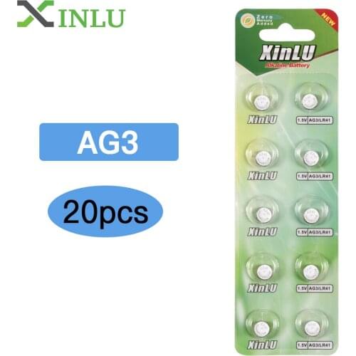 20pcs LR41 AG3 392A SR41SW 384 LR736 V3GA 192 1.55V button Cell Coin Battery A G3 Battery,XINLU Battery