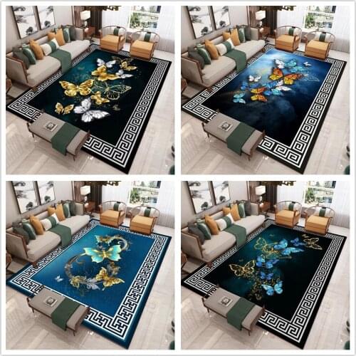 3d Cartoon Butterfly Pattern Carpets For Living Room Bedroom Decor Rug Child Game Mat Printing Area Dream Room Rugs Kids 3D Play