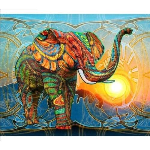 5D diamond embroidery Abstract colorful Elephant diamond cross stitch crystal square diamond sets diy diamond painting HL230