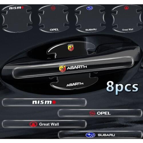 8pcs Car Door Handle Anti-Collision Sticker For Renault Koleos Clio Laguna 2 Megane 2 3 Duster Logan Captur Car Accessories