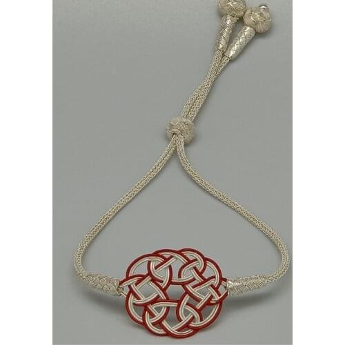 Trabzon Kazaz Wristband hand-knitted 1000 st silver with eternal love knot header (adjustable sliding to the wrist)
