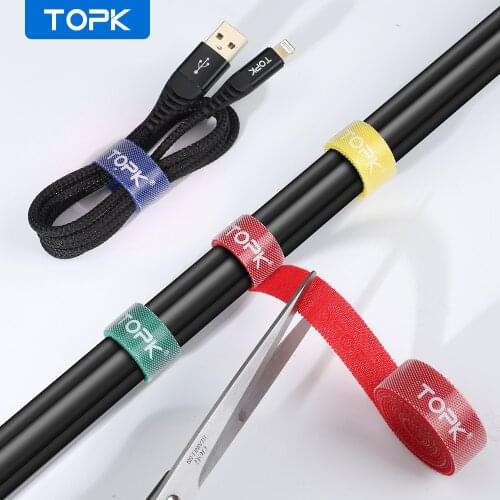 TOPK USB Cable Management Mouse Earphone Wire Cable Winder Organizer Holder Cord Clip Cable Protector For iPhone Samsung Xiaomi