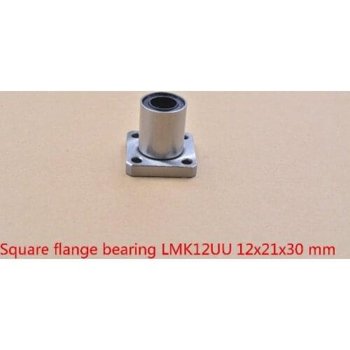 3d printer parts 12mmx21mmx30mm LMK12UU square flange ball bearing bush for 12mm linear axis cnc diy 1pcs
