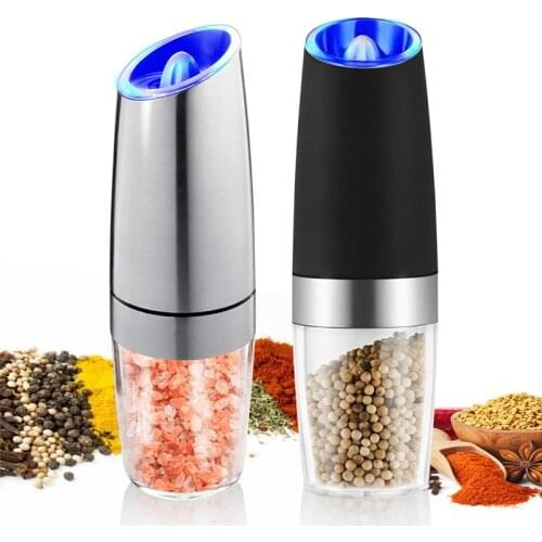 Electric Automatic Mill Pepper Salt Grinder LED Light Peper Spice Grain Mills Porcelain Grinding Core Mill Kitchen Tools New