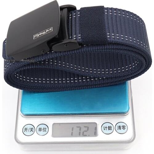 FlyingArt Tactical Mens Nylon Alloy Belt Business Korean Casual Quick Release Fashion Jeans Smooth Buckle Golf Belt
