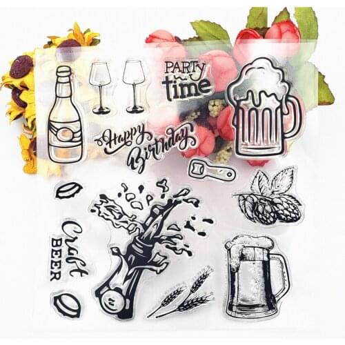 Hot selling Castle beer alphabet transparent clear stamp / silicone seal roller stamp DIY scrapbook album / card production