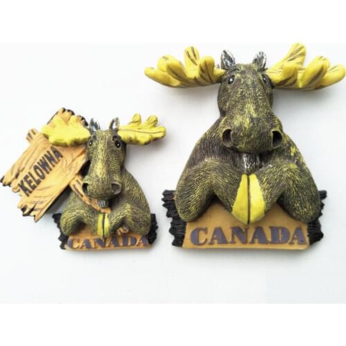Canadian 3D Fridge Magnet Colombian Elk Resin Refrigerator Sticker Creative Tourist Souvenir Fridge Magnet Stickers Decoration