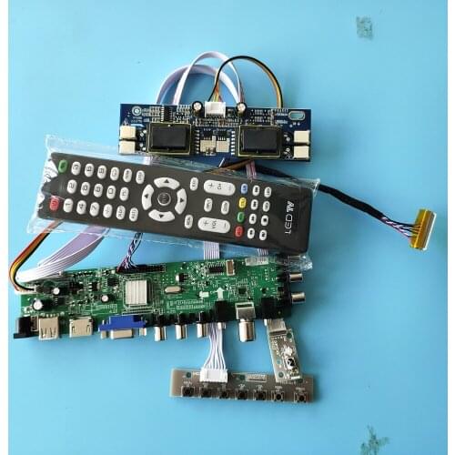 Kit for M190EN04 V2/M190EN04 V3 Digital LCD Panel 1280X1024 HDMI VGA Controller USB remote DVB-T 4 CCFL 30pin board AV TV 19"