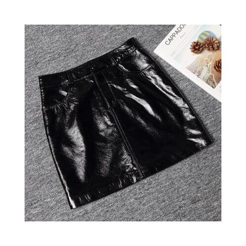 Top brand New Sheepskin 2020 Print Leather Skirt J21 high quality