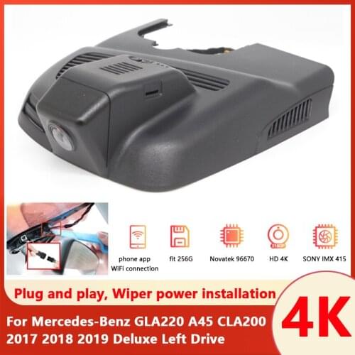Easy to install Car DVR Wifi Video Recorder Dash Cam Camera For Mercedes-Benz GLA220 A45 CLA200 2017 2018 2019 Deluxe Left Drive