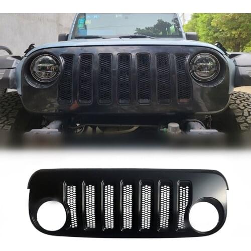 Matte Black Angry Grill Make ABS Change from JL for Jeep JK 2007-2017