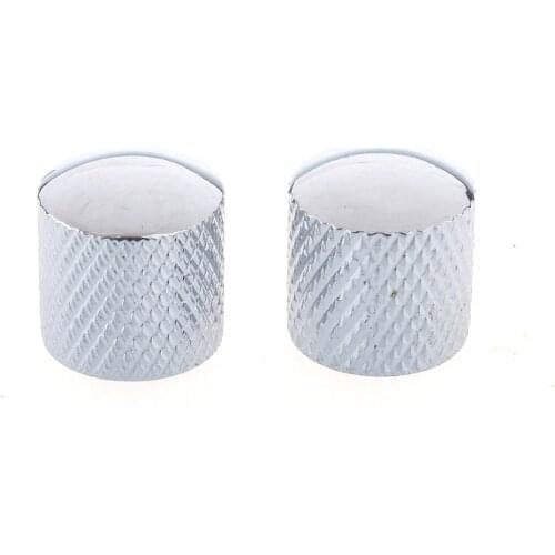Musiclily Metric Metal Guitar Dome Control Knobs for Telecaster or Bass, Chrome (4 Pieces)