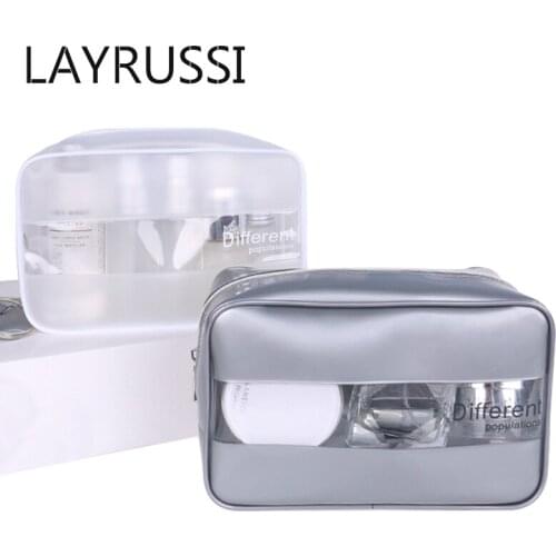 LAYRUSSI Fashion Waterproof Transparent Cosmetic Bags Travel Makeup Bag Toiletries Organizer Clear Storage Bag Beauty Wash Bags