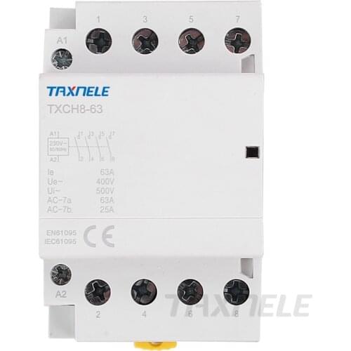 4P 32A 63A 2NC2NO 4NO 4NC 220V/230V 50/60HZ Din rail Household Ac Modular contactor