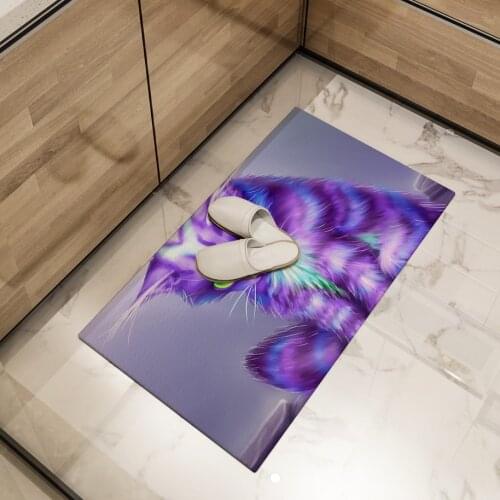 Cartoon Doormat Purple Cat Area Rugs Large Home Living Room Bedroom Decoration Floor Carpet Outdoor Picnic Mat