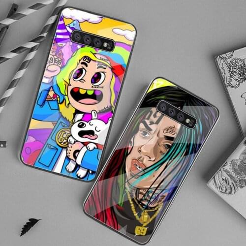 Rapper SixNine 69 Art Soft black Phone Case Tempered Glass For Samsung S20 Plus S7 S8 S9 S10 Plus Note 8 9 10 Plus