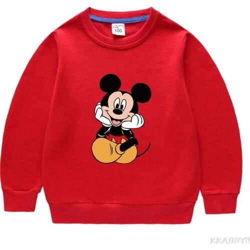Disney Mickey New Boys Girls Sweatshirt Childrens Clothing Cotton Long Sleeve Toddler Kids Clothes Baby Hoodies Clothes