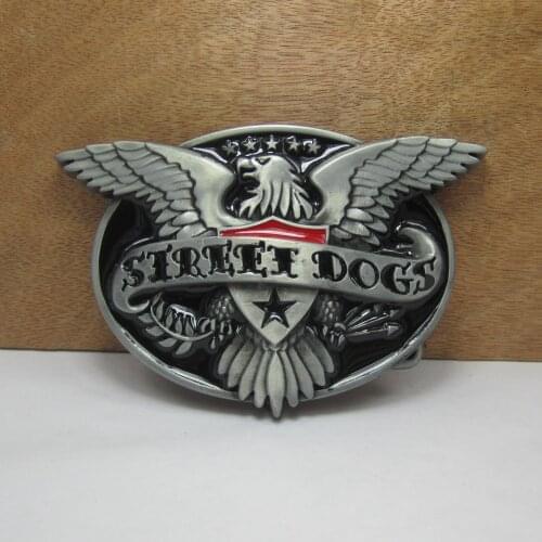 BuckleClub wholesale zinc alloy street dog music belt buckle western jeans gift eagle belt buckle FP-02219 PEWTER FINISH