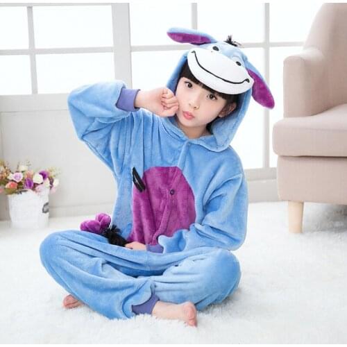 Kigurumi Donkey Kids Pajamas Pijamas For Children Animal Cartoon Blanket Baby Costume Winter Boy Girl Onesie Sleepwear