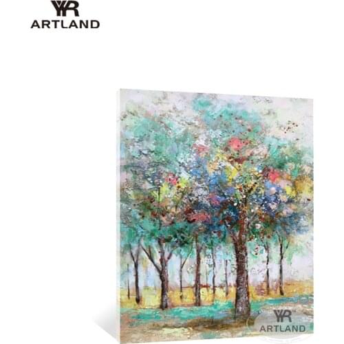 Natural scenery wall picture abstract color trees Hand drawn oil painting on canvas art poster for living room bedroom Hot sale