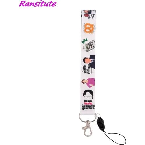 R2034 TV Show The Office Fashion Short Key Chain Lanyard Gifts For Child Students Friends Phone USB Badge Holder Necklace