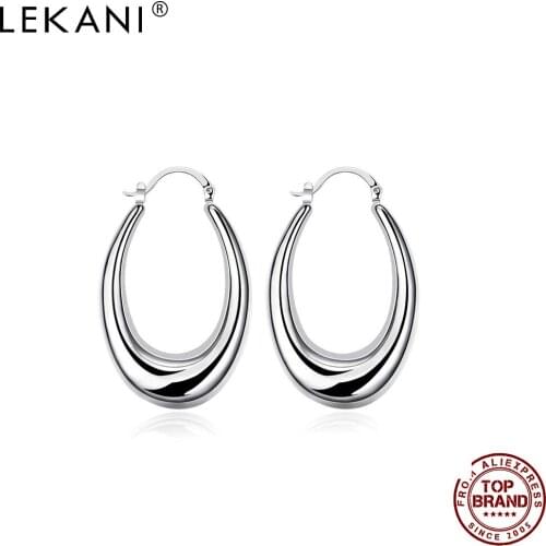 LEKANI Earrings For Women Water Droplet Silver Color Romantic Fashion Popular Lady Jewelry Party Send Girlfriend Gift Hot Sale