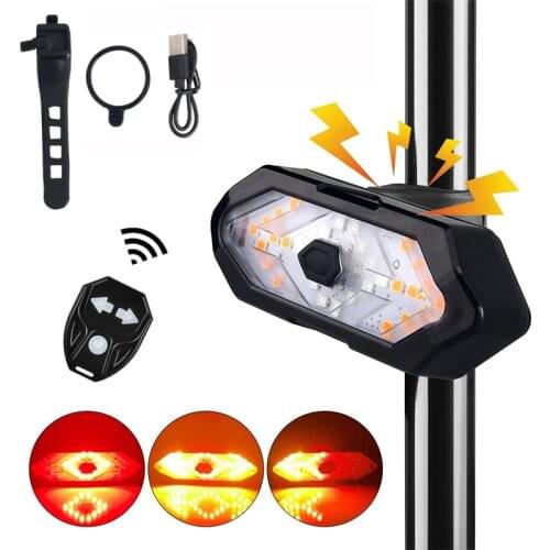 Smart Wireless Remote Control Bike Tail Light USB Rechargeable MTB Bicycle Warning Brake Lamp Cycling Turning Signal Rear Light