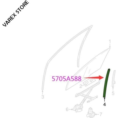 Front door glass guide frame seal for Mitsubishi Outlander OEM: 5705A588