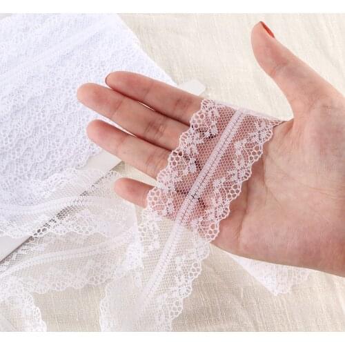 20M Lace Border Vintage 4cm Wide Lace Ribbon White Beige Vintage Wedding Decorative Crafts Gift Ribbon