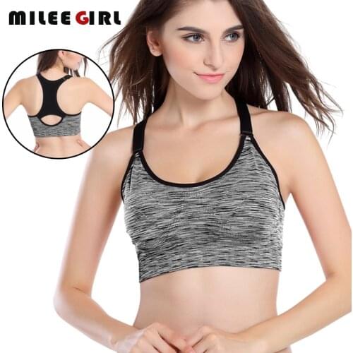 Women Sports Bra,Fitness Adjustable Breathable Spaghetti Strap Padded Top,Running Gym Athletic Seamless Yoga Sports Bra Top