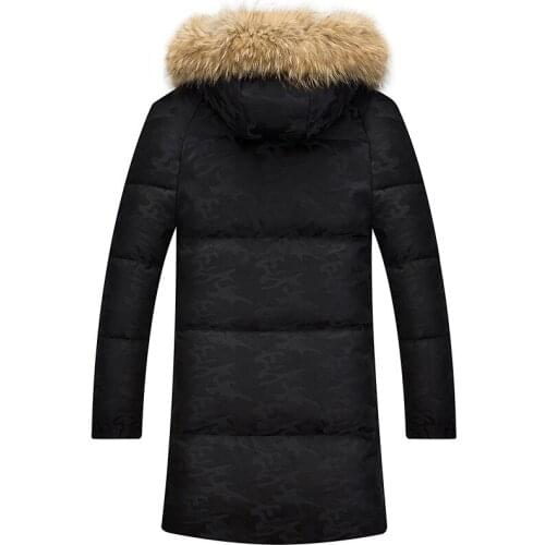 2020 Winter Down Jacket Plus Size 90%White Duck Down Coat Long Large Racoon Fur Collar Parka Doudoune Homme 9983 KJ867