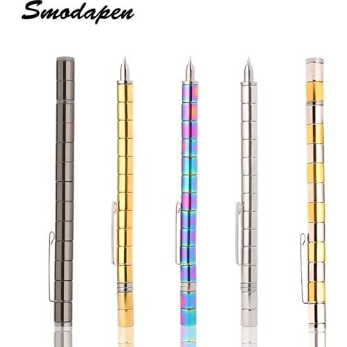 0.5 mm New Magnetic Pen 1 Box (14 Magnetic Ring + 30 Steel Ball) Cool Student Office Black Anti-fatigue Metal Capacitor Pen
