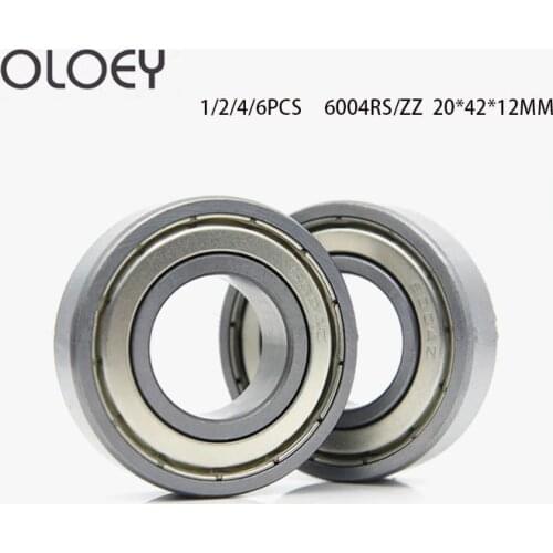 1/2/4/6Pcs 6004RS ZZ Motor Grade Deep Groove Ball Rolling Bearings 6004-RS ZZ 20*42*12mm 20*42*12 High Quality Bearing Steel