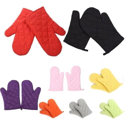 1 Pair Kitchen Craft Heat Resistant Cotton Oven Glove Pot Holder Baking Cooking Mitts