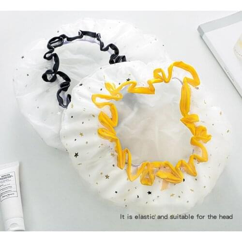 1PC Waterproof Shower Cap High Quality Hair Salon Elastic Thicken For Women Bath Hat Bathroom Products Satin Bonnet Hot Sale