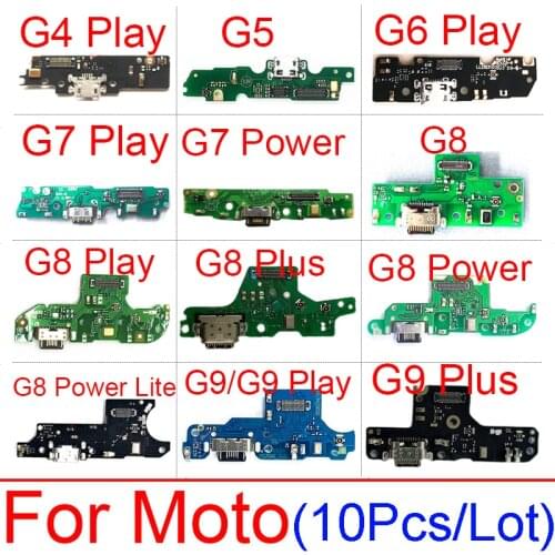 10Pcs Dock Connector USB Charger Charging Board For Moto G5 G4 G6 G7 G8 G9 Play Plus Power Lite One Hyper Fusion Vision Action