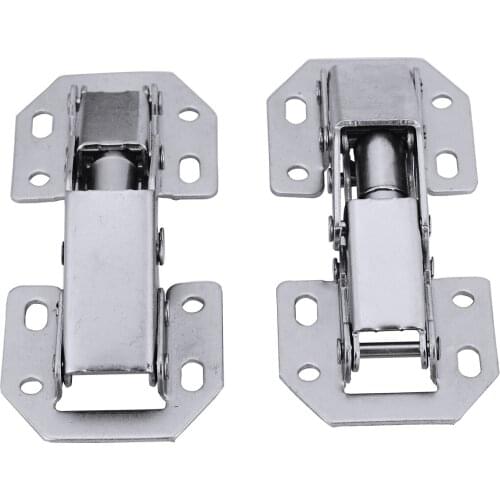 2pcs/set 3inch Concealed Hinges Zinc Plated 90 Degree Hinges For Wooden Furniture Cabinet Door Hinge Tools Bridge Shaped