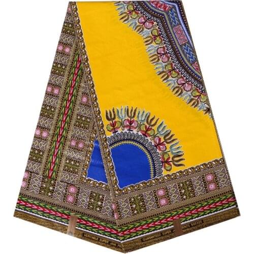 2019 Fashionable Beautiful Dashiki Pattern Print African Best Quality Veritable Ankara Real Wax 100% Cotton Fabric 6 Yards