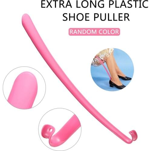 57cm Plastic Extra Long Shoehorn For Seniors/Kids/Pregnancy Universal Shoes Lifter Pull Shoehorn Random Color