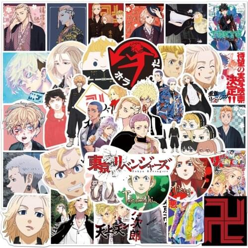 Anime Tokyo Revengers Figure Stickers Graffiti Waterproof Cosplay Manjiro Ken Takemichi Hinata Garage Fans Gift Toys 50Pcs Suit