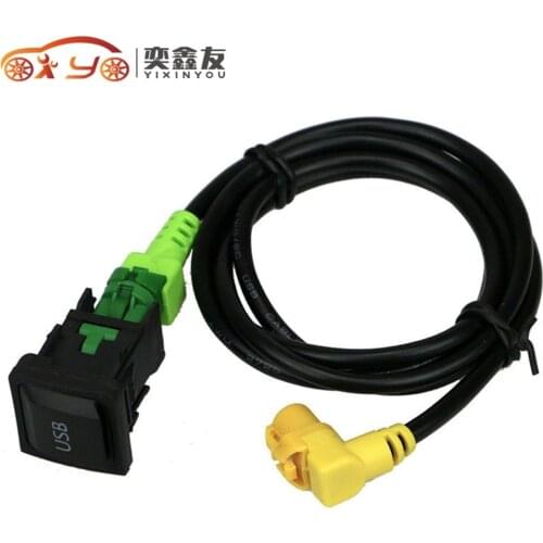 Car RCD510 RNS315 USB Cable With Switch For VW Golf MK5 MK6 VI 5 6 Jetta CC Tiguan Passat B6 Armrest Position