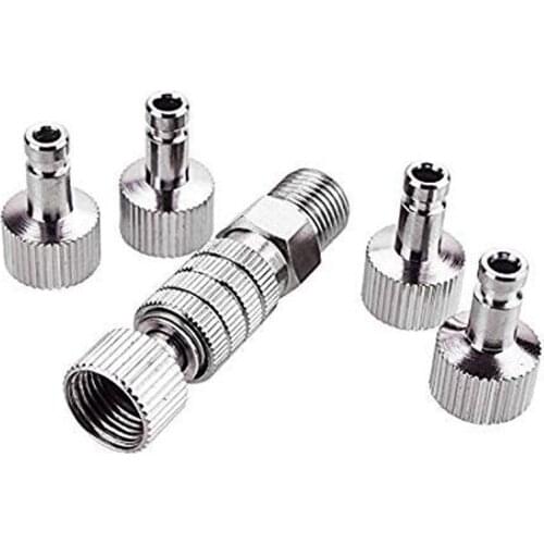 Airbrush Quick Disconnect Coupler Release Fitting Adapter with 5 Male Fitting, 1/8 INCH M-F