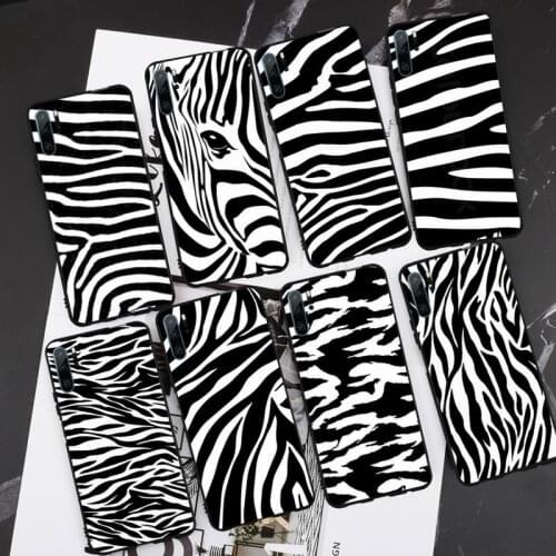 Zebra Striped Black White Anima Phone Case For Huawei P20 P30 P40 lite Pro P Smart 2019 Mate 10 20 Lite Pro Nova 5t