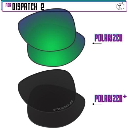 EZReplace Polarized Replacement Lenses for - Oakley Dispatch 2 Sunglasses - Black P Plus-Green P