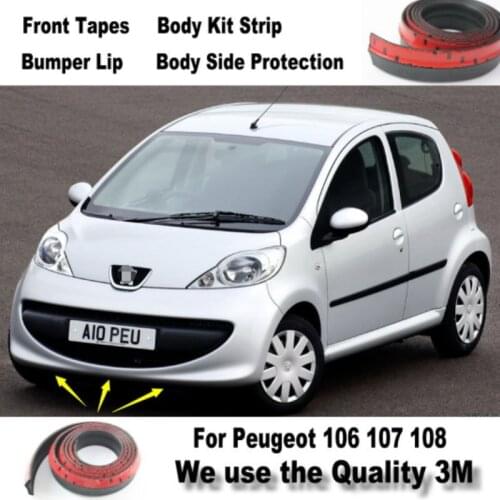 Car Bumper Lips For Peugeot 106 107 108 / Front Spoiler Deflector For Car Tuning / Body Kit Strip Skirt / Anti-Scratch Stickers