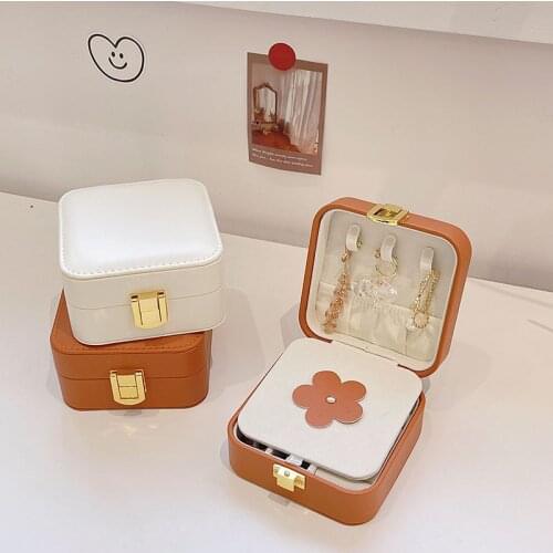 Cutelife Nordic Square Leather White Jewelry Storage Box Candy Bedroom Makeup Ring Box Gift Table Organizer Storage Box With Lid