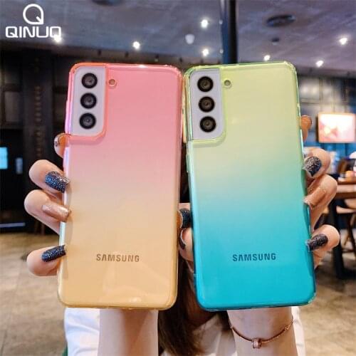 Gradient Candy Colorful Silicone Soft Case For Samsung S21 S20 S10 Plus Note 20 10 Pro Ultra A51 A71 A20 A30 A50 A70 Back Cover